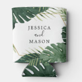 トロピカル モンステラ ウェディング フェイバー 缶クーラー (裏面)