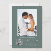 トロピカル モンステラ オーケッド モノグラム フォト QR コード 招待状 (裏面)