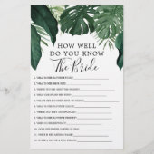 トロピカル モンステラ ダブルサイド ブライダルシャワー ゲーム (正面)