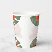 トロピカル モンステラ & ハイビスカス ウェディング 紙コップ (右)