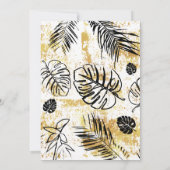 トロピカル モンステラ パーム ゴールド ブラック お祝いしよう 招待状 (裏面)