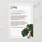 トロピカル モンステラ ビーチ ウェディング ディテール エンクロージャーカード (正面)