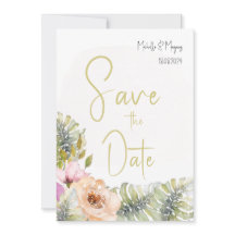 トロピカル モンステラ ボホ フラワー ウォーターカラー アート