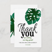 トロピカル·モンステラ·リーフ結婚ズ·サンキュー サンキューカード (正面/裏面)