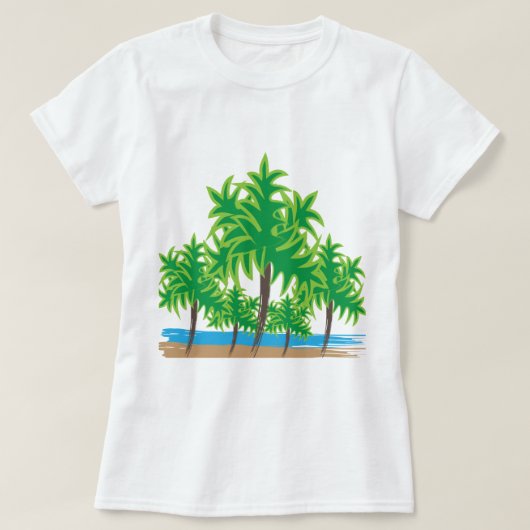 トロピカル ヤシの木 Tシャツ (デザイン正面)
