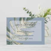 トロピカル ラスティック ウォーターカラー スプリット リーフ セイヴ ザ デート セーブザデート (スタンド正面)