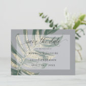 トロピカル ラスティック ウォーターカラー スプリット リーフ セーブザデート (スタンド正面)