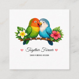 トロピカル・ラブバードの永遠の結婚 スクエアカード エンクロージャーカード