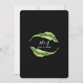 トロピカル リーフ グリーン クラッシーチック ウェディング 招待状 (裏面)