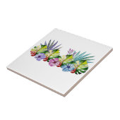 トロピカル リーフ フラワー カラフル ハワイアン タイル (側面)