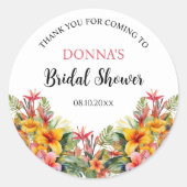 トロピカル ルアウ ハワイアン ブライダル シャワー ラウンドシール (正面)