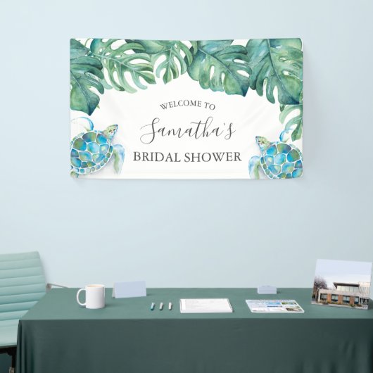 トロピカル ルアウ ブライダルシャワー サインズ 横断幕 (トレードショー)