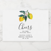 トロピカル レモン ブライダル シャワー リキュールボトルラベル (シングルラベル)