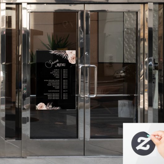 トロピカル ローズ サービス メニュー ウィンドウサイン (オフィスドア)