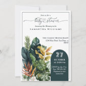 トロピカル ワイルド エレガント 男女兼用 ベビーシャワー 招待状 (正面)