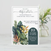 トロピカル ワイルド エレガント 男女兼用 ベビーシャワー 招待状 (スタンド正面)