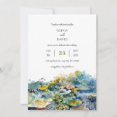 トロピカル ヴィブラント フィッシュ コーラル リーフ ビーチ ウェディング 招待状 (正面)