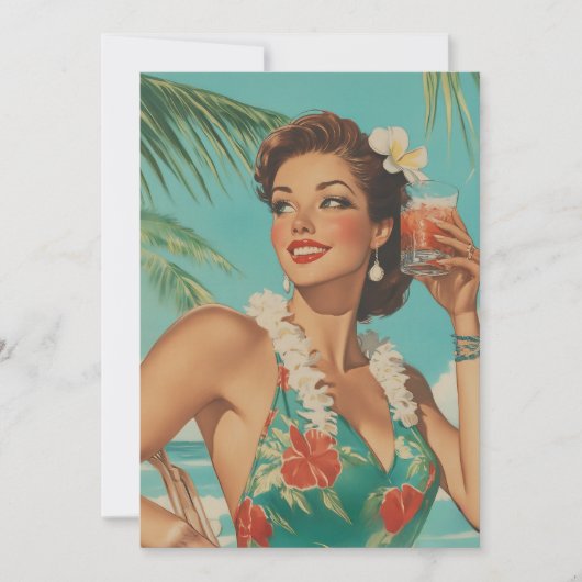 トロピカル ヴィンテージ パラダイス バイブス 招待状 (正面)