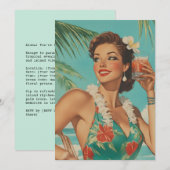 トロピカル ヴィンテージ パラダイス バイブス 招待状 (正面/裏面)