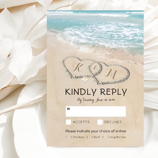 トロピカル ヴィンテージ ビーチ ウェディング RSVP 料理の選択肢