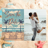トロピカル ヴィンテージ ビーチ フォト セーブ・ザ・デート 招待状