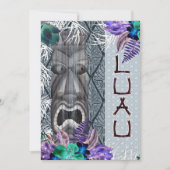 トロピカル ヴィンテージ レトロ フラワーティキ ハワイアン ルアウ 招待状 (正面)