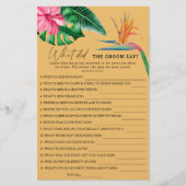 トロピカル – 新郎は何と言ったブライダルゲーム (正面)