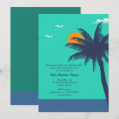 トロピカル 気候の独身パーティー 招待状 (正面/裏面)