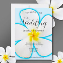 トロピカル、白プルメリアオンブルー結婚、フローラ