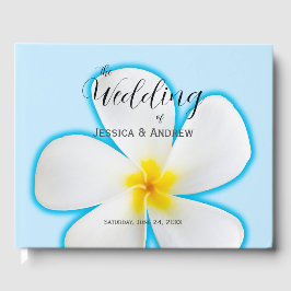 トロピカル、白プルメリアオンブルー、フローラ結婚、 ゲストブック