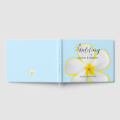 トロピカル、白、黄のプルメリア、フローラ結婚 ゲストブック (全面)