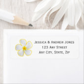 トロピカル、白、黄のプルメリア、フローラ結婚 ラベル (インサイチュ)