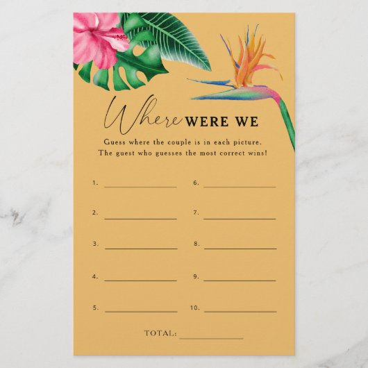 トロピカル – 私たちはブライダルシャワーゲーム (正面)