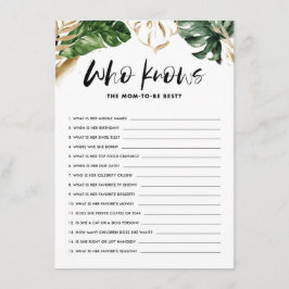 トロピカル 誰がママのことを一番知っているかな 赤ちゃんのお披露目ゲーム エンクロージャーカード