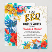 トロピカル 'I DO BBQ' カップルシャワー 招待状 (正面/裏面)