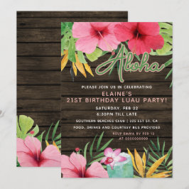 トロピカル LUAU 大人の誕生日パーティー 招待状