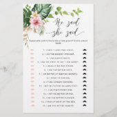 トロピカルHe彼女はブライダルシャワーゲームを言った (正面)