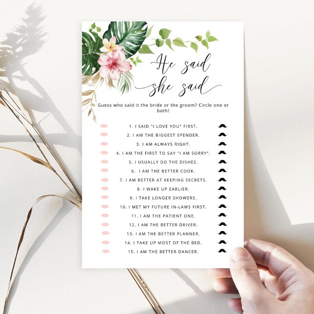 トロピカルHe彼女はブライダルシャワーゲームを言った (クリエイターアップロード済み)