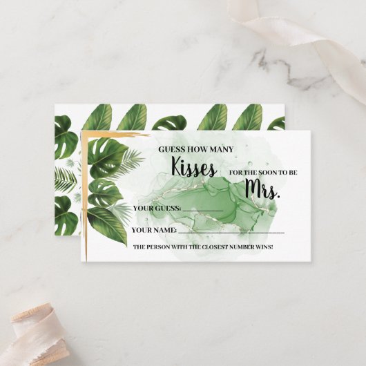 トロピカルNo.No. Mrs. Shawer Game Cardのキス数 プレイスカード (正面/裏面インサイチュ)