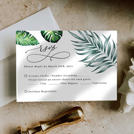 トロピカルRSVP結婚式招待状 招待状