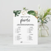 トロピカルWhat's on Your PowardブライダルシャワーゲームE エンクロージャーカード (スタンド正面)