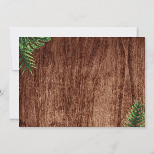 トロピカ素朴ルルアウ（ハワイ式宴会）フォト誕生日招待状 招待状 (裏面)