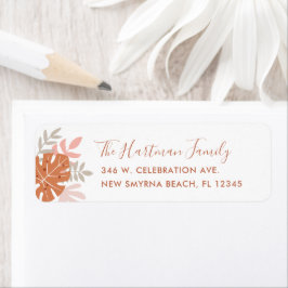 トロピカ葉ルズボホテラコッタオレンジ赤面ピンク ラベル