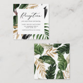 トロピカ葉ルフェイク金箔フレーム披露宴 エンクロージャーカード (正面/裏面)