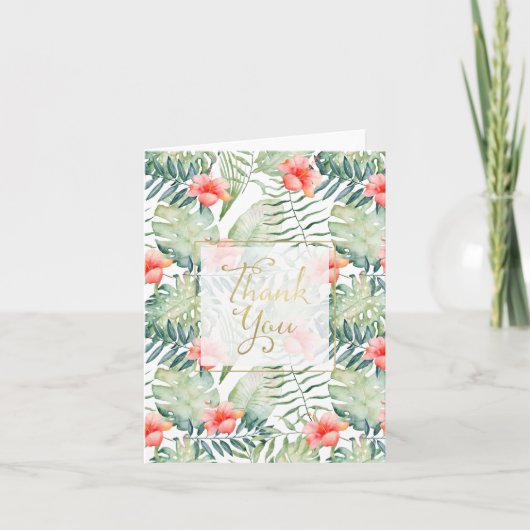 トロピカ葉ルフローラハイビスカス サンキューカード (正面)