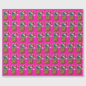 トロピカ – ピンク ラッピングペーパー (フラット)