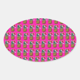 トロピカ – ピンク 楕円形シール
