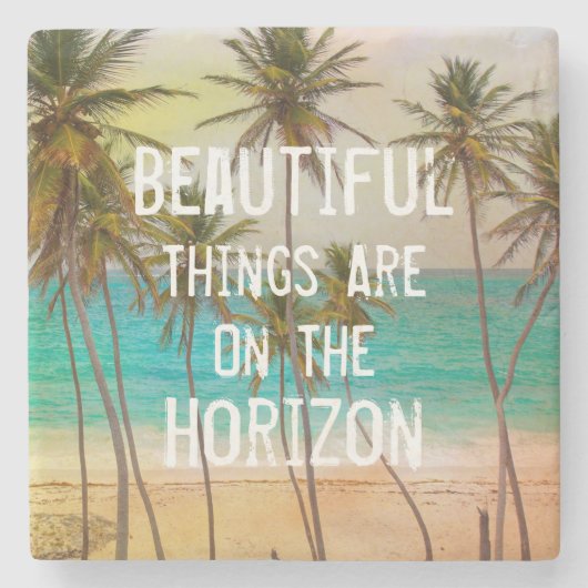 トロピクールカルハワイアンビーチパームツリーズ ストーンコースター (正面)