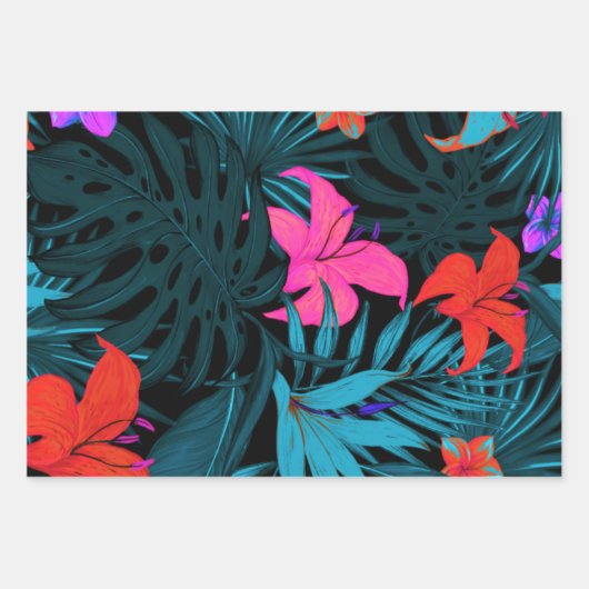 トロピゴス熱帯ゴシック花ハワイエキゾチック ラッピングペーパーシート (正面2)