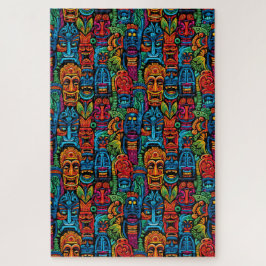 トロピッお洒落クカラフルなティキの仮面が難しい ジグソーパズル